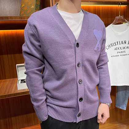 Ami早秋新款時(shí)尚大氣男士長袖羊毛衫