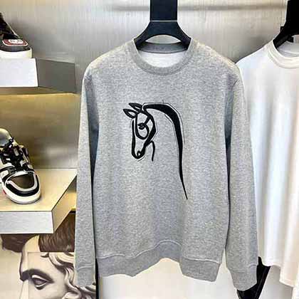 秋冬HRM愛馬仕品牌衛衣，官網同步皮革馬頭長袖衛衣！