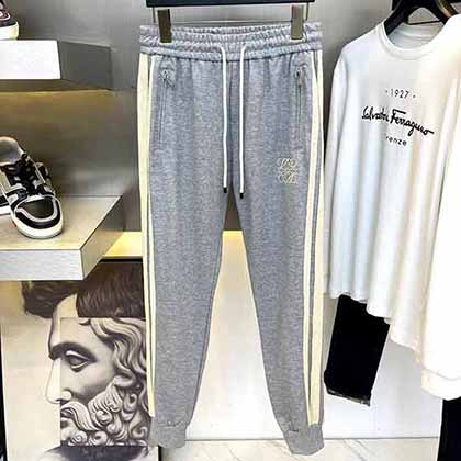 柒牌男裝官網羅意威秋冬新款松緊腰針織收腳拼接休閑褲