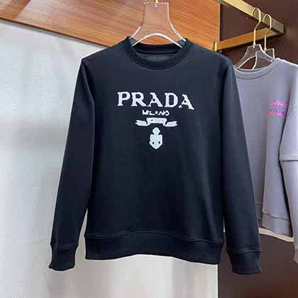 PRAA普拉達新款高版本字母l情侶款圓領衛衣