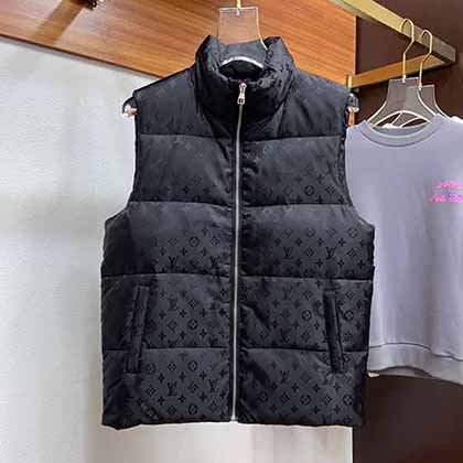 古奇官網中文官方網滿印暗紋老花羽絨馬甲