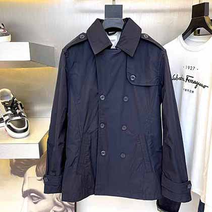 BBR巴寶莉秋冬款假兩件風衣外套