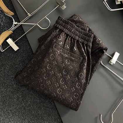 LV大品牌外貿褲子男春秋休閑工裝褲 老花壓花休閑褲！
