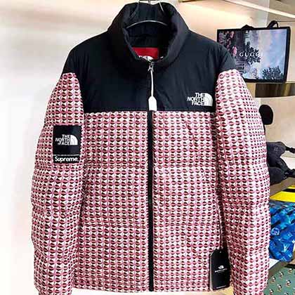 高等款國際羽絨服品牌北面suprme聯名款情侶羽絨面包