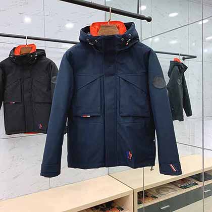 Mnclr 蒙口進口高織爽滑復合布加厚時尚連帽羽絨服