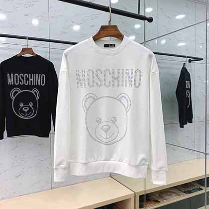 秋季新款莫斯奇諾男士純棉圓領體恤青年修身大品牌衛衣男裝潮T