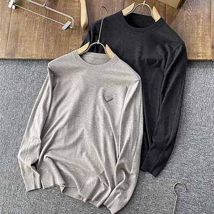 男士毛衣秋季寬松長袖圓領(lǐng)上衣 新款休閑針織衫男裝