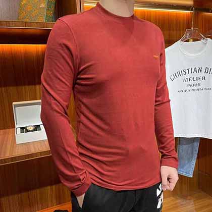 杰尼亞男士圓領長袖T恤：春夏新品，簡約時尚畢備！