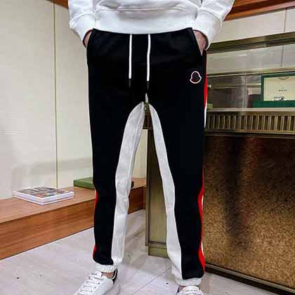 蒙口 Moncler男士衛褲搭配，官網秋冬新款織帶休閑衛褲
