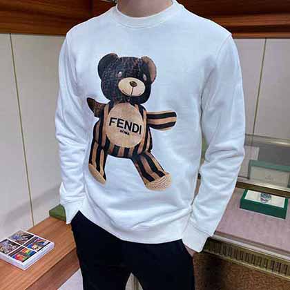 芬迪官網(wǎng)印花圓領(lǐng)衛(wèi)衣，特別定織面料100