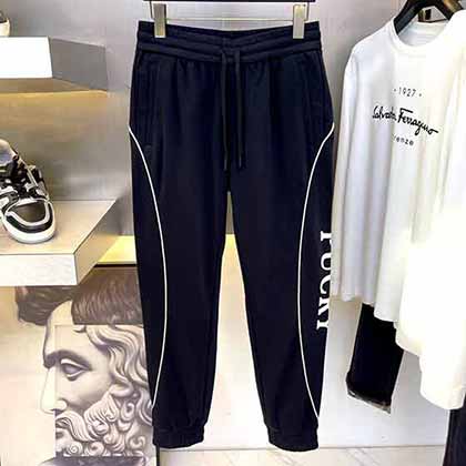 時尚系列撞色滾邊休閑衛褲，手感溫暖不起球。