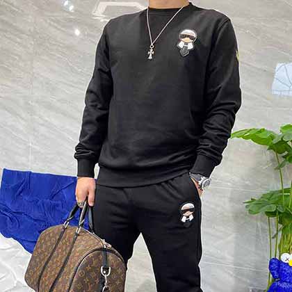 國際大品牌男裝品牌芬迪老佛爺皮章手工串珠工藝新款套裝