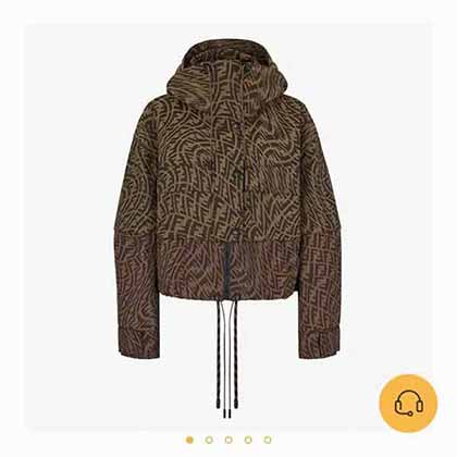 F家芬迪早秋新款水波紋FF斜字母拼接提花連帽