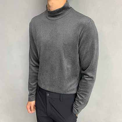 PRA品牌潮流l定制羊絨混紡ogo小高領徽標長袖T恤。