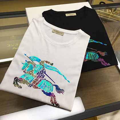  ss新款大品牌男t恤，巴寶莉雙絲光棉圓領短袖T