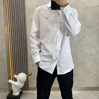 菲拉格慕時(shí)尚大品牌男裝，男士商務(wù)休閑長(zhǎng)袖襯衫