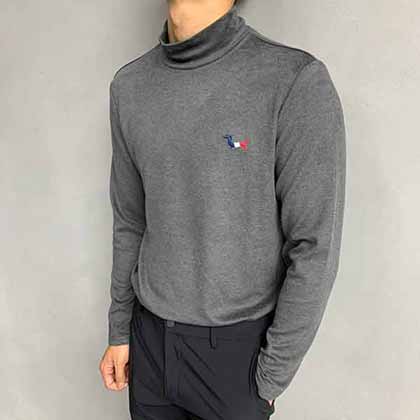 TB品牌T恤，潮流logo小高領刺繡長