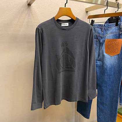 LANVIN衛(wèi)衣男大品牌，早秋新logo長袖