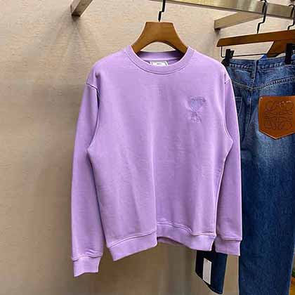 文華精品網AMI男士胸前刺繡圓領休閑衛衣