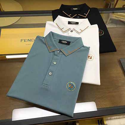 專柜款優網名品夏fendi新款POLO【翻領】短袖T恤