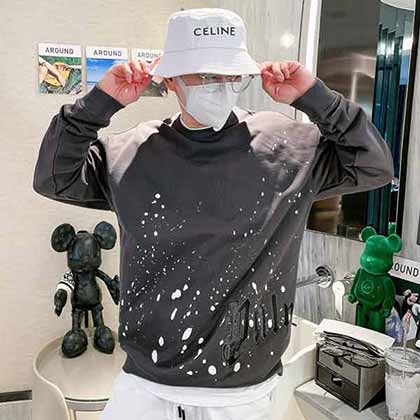 高等品質闊版秋冬潮范十足潮牌圓領衛衣