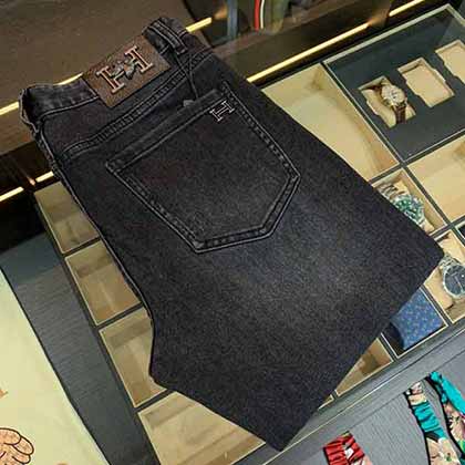 愛馬仕大品牌牛仔褲 新款男士小直筒休