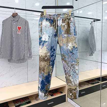 路易威登大品牌潮牌男裝 歐版官網新品字母休閑褲