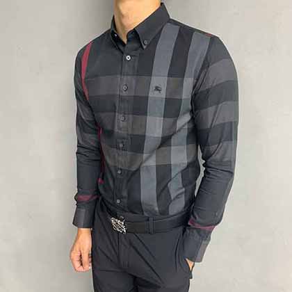 BBR巴寶莉經典款大格長袖襯衫。每件都是精致的對格裁剪。