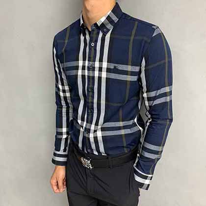 巴寶莉經典男士修身襯衫，經典款長袖襯衫。