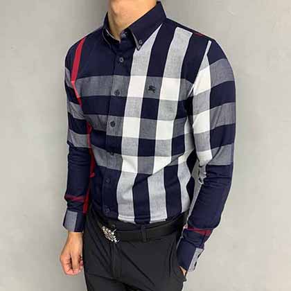 唯品會(huì)折扣網(wǎng)男裝，巴寶莉經(jīng)典大格長(zhǎng)袖襯衫。