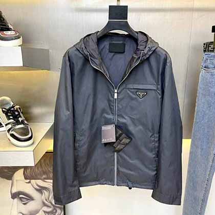 PRAD新品男裝連帽夾克 普拉達早秋尼龍夾克
