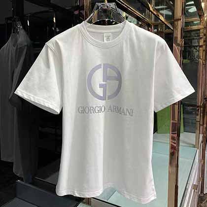 外貿大品牌男款短袖t恤寬松上衣服阿瑪尼男裝