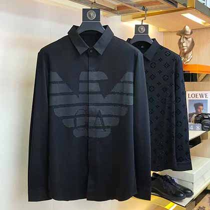 阿瑪仕尼高等輕奢品質(zhì)長袖襯衫男