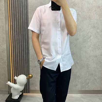 Zegna男士商務休閑短袖襯衫，杰尼