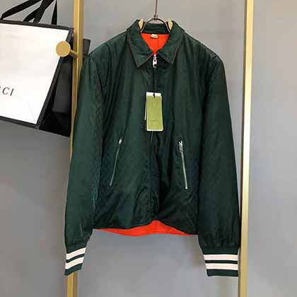 早秋新品大品牌外套，GUCCI時尚休閑棒球領兩面穿夾克！