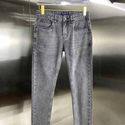 lv衣服男裝 經典款口袋五金logo裝飾牛仔褲