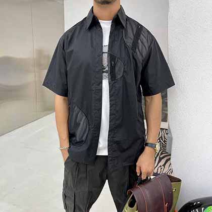 韓國小眾品牌PAF胸口拼接袋設計