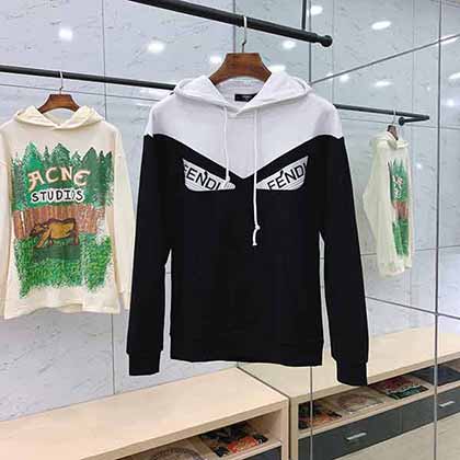 品牌網(wǎng)男裝Fendi 芬迪小怪獸休閑連帽衛(wèi)衣