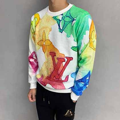 LV夏日限定渲染水彩水墨涂鴉套頭衛衣。