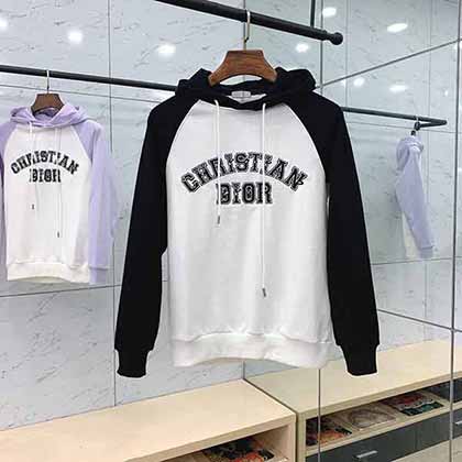 Dior早秋新品學院風字母繡花連帽衛衣，進口織機，厚實感十足！