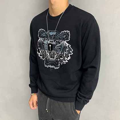 品牌定制精梳棉潮流logo刺繡套頭衛衣。