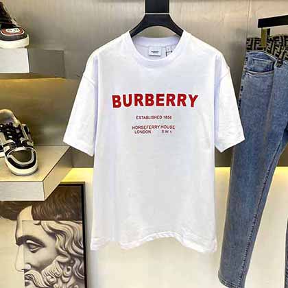 高等成衣定制巴寶莉時尚潮流休閑短袖T恤