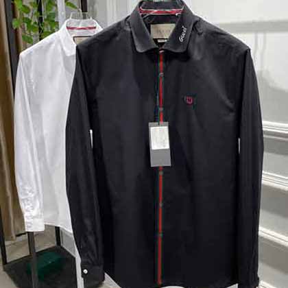 新款古奇???????高士線立體繡花商務(wù)襯衫