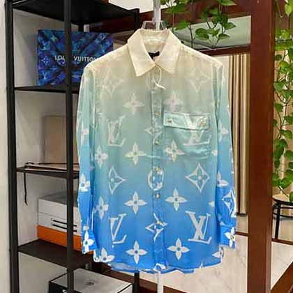 新款夢幻天空滿印高織高密蠶絲襯衫