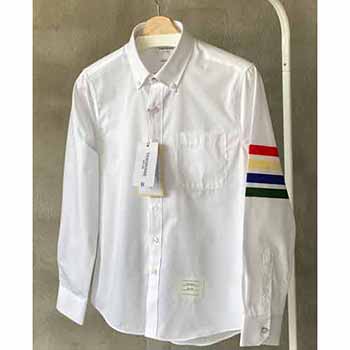 TB定制面料襯衫，歐美風(fēng)剪裁顯高等三條杠設(shè)計潮人畢備白襯衫！