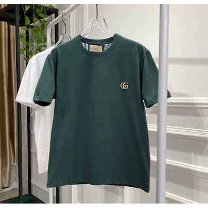 古奇t恤男款 高等定制系列男女同款立體雙G金絲刺繡短袖T恤衫！