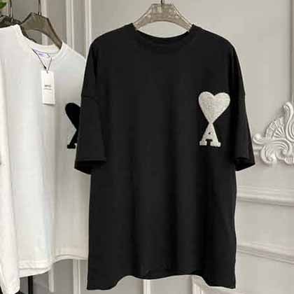 品牌AMI男士短袖男t恤圓領(lǐng)純棉大品牌衣服夏季高等男款白t