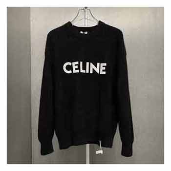 celine紐約限定單品貼布繡羊毛圓領針織毛衣