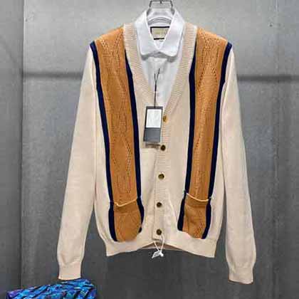 Gucci21早秋新品氣質型百搭款拼色開衫