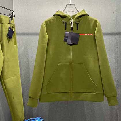 大品牌男裝原單PRA新款重工壓膠連帽夾克套裝